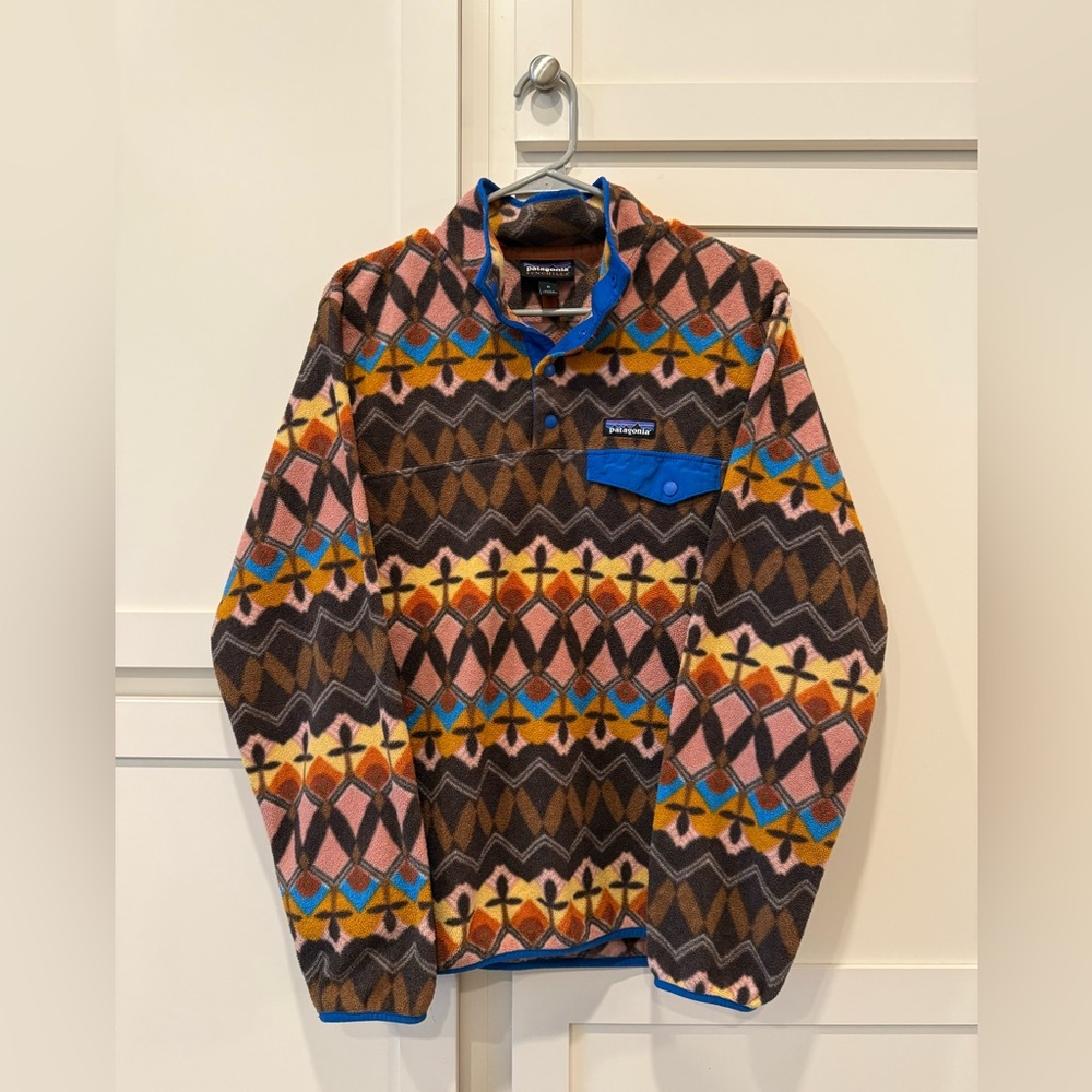 Rare pattern Patagonia Companions Big LW Synchilla Snap-T Women's